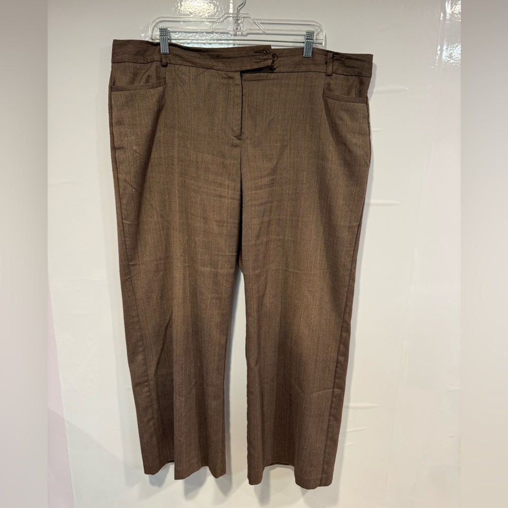 Brown Wide-Leg Van Heusen Trousers - Picture 1 of 4